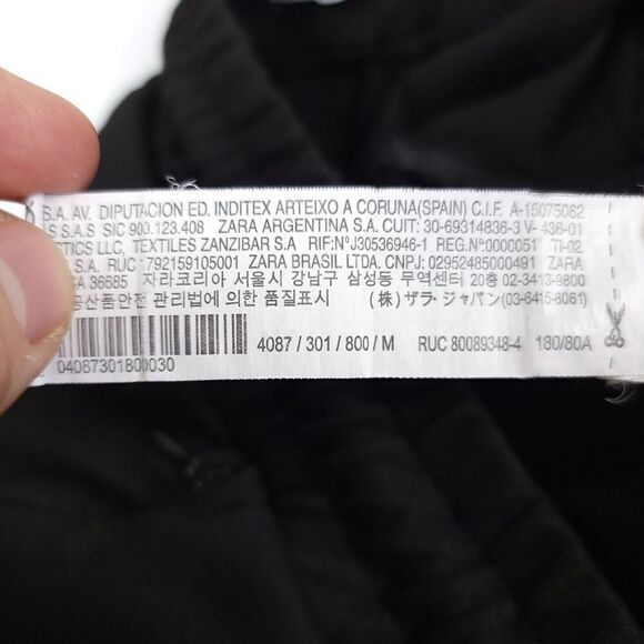 ZARA High Rise Ankle Cropped Seamed Jogger Active Pants Womens Medium Black - Picture 6 of 7